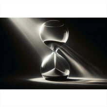 Lade das Bild in den Galerie-Viewer, Aluminiumbild Sanduhr von Lichtstrahlen durchleuchtet Querformat