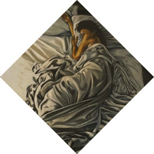 Lade das Bild in den Galerie-Viewer, Acrylglasbild Schlafende Frau im Zeichenstil Raute
