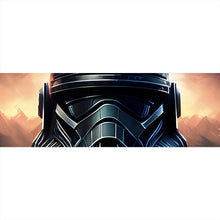 Lade das Bild in den Galerie-Viewer, Leinwandbild Schwarzer Helm Weltall Krieger Panorama