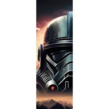 Lade das Bild in den Galerie-Viewer, Leinwandbild Schwarzer Helm Weltall Krieger Panorama Hoch