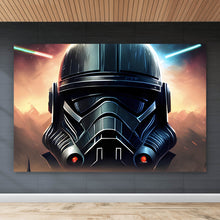 Lade das Bild in den Galerie-Viewer, Poster Schwarzer Helm Weltall Krieger Querformat