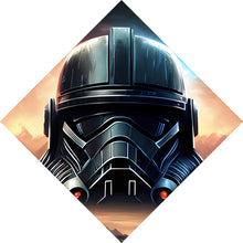 Lade das Bild in den Galerie-Viewer, Spannrahmenbild Schwarzer Helm Weltall Krieger Raute