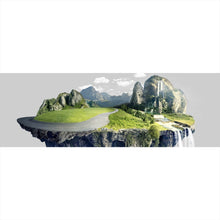 Lade das Bild in den Galerie-Viewer, Leinwandbild Schwebende Insel mit Wasserfällen und Bergen Panorama
