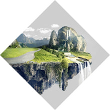 Lade das Bild in den Galerie-Viewer, Acrylglasbild Schwebende Insel mit Wasserfällen und Bergen Raute