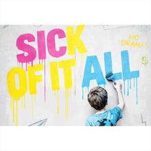 Lade das Bild in den Galerie-Viewer, Acrylglasbild Sick of it all Pop Art Querformat