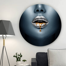 Lade das Bild in den Galerie-Viewer, Aluminiumbild Silberne Lippen Kreis