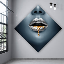 Lade das Bild in den Galerie-Viewer, Aluminiumbild Silberne Lippen Raute