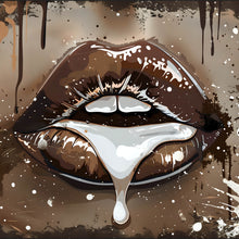 Lade das Bild in den Galerie-Viewer, Poster Sinnliche Lippen in Schokoladen Farben Quadrat