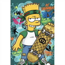 Lade das Bild in den Galerie-Viewer, Spannrahmenbild Skateboarder Graffiti Hochformat