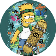 Lade das Bild in den Galerie-Viewer, Aluminiumbild Skateboarder Graffiti Kreis