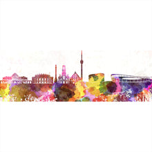 Lade das Bild in den Galerie-Viewer, Poster Skyline von Stuttgart Aquarell Panorama