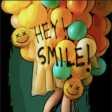 Lade das Bild in den Galerie-Viewer, Leinwandbild Smile bunte Ballons  im Pop Art Stil Quadrat