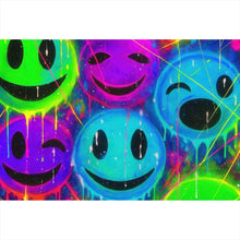Lade das Bild in den Galerie-Viewer, Poster Smileys in Neon Farben Querformat
