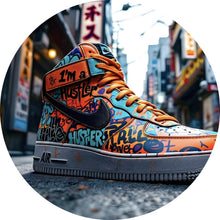 Lade das Bild in den Galerie-Viewer, Aluminiumbild Sneaker Streetart Kreis