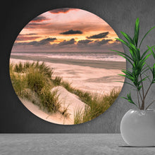 Lade das Bild in den Galerie-Viewer, Aluminiumbild gebürstet Sonnenuntergang über den Dünen Kreis