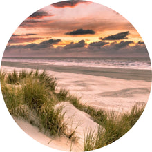 Lade das Bild in den Galerie-Viewer, Aluminiumbild Sonnenuntergang über den Dünen Kreis
