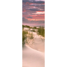 Lade das Bild in den Galerie-Viewer, Aluminiumbild Sonnenuntergang über den Dünen Panorama Hoch