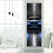 Lade das Bild in den Galerie-Viewer, Acrylglasbild Sportwagen auf nasser Straße bei Nacht Panorama Hoch