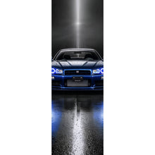 Lade das Bild in den Galerie-Viewer, Spannrahmenbild Sportwagen auf nasser Straße bei Nacht Panorama Hoch
