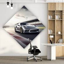 Lade das Bild in den Galerie-Viewer, Poster Sportwagen auf Rennstrecke bei Sonnenuntergang No.2 Raute