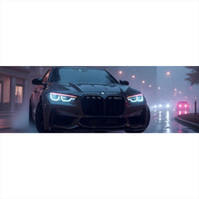 Lade das Bild in den Galerie-Viewer, Spannrahmenbild Sportwagen bei Nacht auf regennasser Straße Panorama