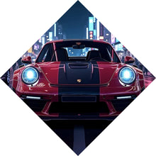 Lade das Bild in den Galerie-Viewer, Poster Sportwagen in leuchtender Nachtkulisse Raute