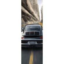 Lade das Bild in den Galerie-Viewer, Aluminiumbild gebürstet Sportwagen in voller Fahrt Modern Art Panorama Hoch