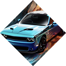 Lade das Bild in den Galerie-Viewer, Aluminiumbild Sportwagen mit abstrakten Hintergrund Raute
