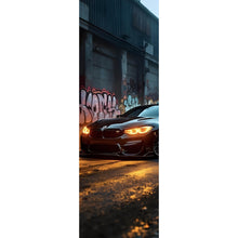 Lade das Bild in den Galerie-Viewer, Leinwandbild Sportwagen vor Graffiti Wand Panorama Hoch