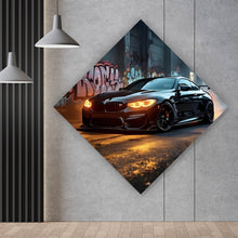 Lade das Bild in den Galerie-Viewer, Leinwandbild Sportwagen vor Graffiti Wand Raute
