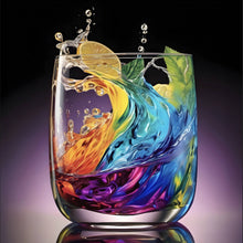 Lade das Bild in den Galerie-Viewer, Poster Spritziger bunter Cocktail im Glas Quadrat