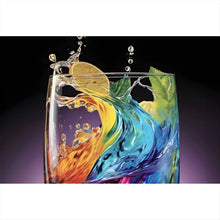 Lade das Bild in den Galerie-Viewer, Acrylglasbild Spritziger bunter Cocktail im Glas Querformat