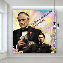 Lade das Bild in den Galerie-Viewer, Aluminiumbild Stilvolle Collage der Pate Pop Art Quadrat