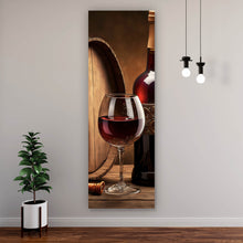 Lade das Bild in den Galerie-Viewer, Acrylglasbild Stilvolle Darstellung einer Weinverkostung Panorama Hoch