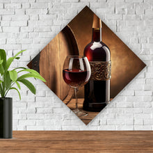 Lade das Bild in den Galerie-Viewer, Spannrahmenbild Stilvolle Darstellung einer Weinverkostung Raute