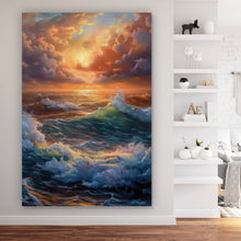 Lade das Bild in den Galerie-Viewer, Poster Stimmungsvolle Meerlandschaft bei Sturm Hochformat