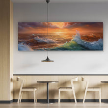 Lade das Bild in den Galerie-Viewer, Acrylglasbild Stimmungsvolle Meerlandschaft bei Sturm Panorama