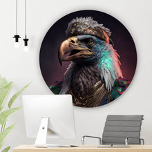 Lade das Bild in den Galerie-Viewer, Aluminiumbild gebürstet Stolzer Adler in königlicher Kleidung mit Schmuck Kreis
