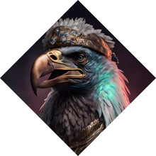 Lade das Bild in den Galerie-Viewer, Aluminiumbild gebürstet Stolzer Adler in königlicher Kleidung mit Schmuck Raute