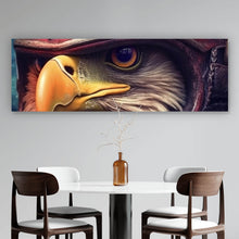 Lade das Bild in den Galerie-Viewer, Aluminiumbild Stolzer Adler in Lederjacke und Helm Panorama