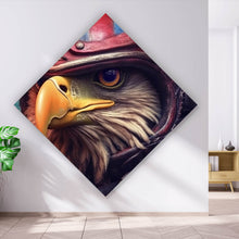 Lade das Bild in den Galerie-Viewer, Spannrahmenbild Stolzer Adler in Lederjacke und Helm Raute
