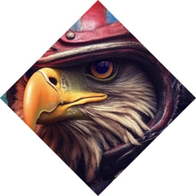 Lade das Bild in den Galerie-Viewer, Leinwandbild Stolzer Adler in Lederjacke und Helm Raute