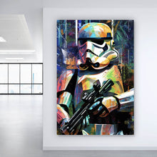 Lade das Bild in den Galerie-Viewer, Aluminiumbild gebürstet Stormtrooper Abstrakt Art Hochformat