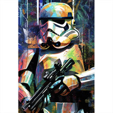 Lade das Bild in den Galerie-Viewer, Aluminiumbild gebürstet Stormtrooper Abstrakt Art Hochformat