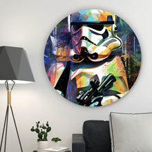 Lade das Bild in den Galerie-Viewer, Aluminiumbild gebürstet Stormtrooper Abstrakt Art Kreis