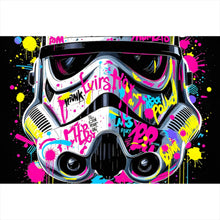 Lade das Bild in den Galerie-Viewer, Poster Stormtrooper Helm Graffiti Querformat
