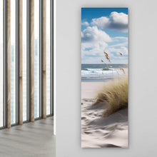 Lade das Bild in den Galerie-Viewer, Leinwandbild Strandlandschaft mit sanften Dünen Panorama Hoch