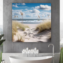 Lade das Bild in den Galerie-Viewer, Aluminiumbild Strandlandschaft mit sanften Dünen Quadrat