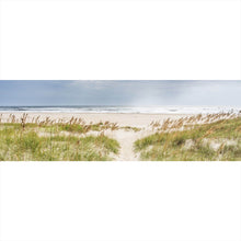 Lade das Bild in den Galerie-Viewer, Acrylglasbild Strandweg zwischen Dünen unter wolkigem Himmel Panorama