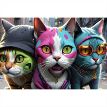 Lade das Bild in den Galerie-Viewer, Poster Stylische Katzen Digital Art Querformat